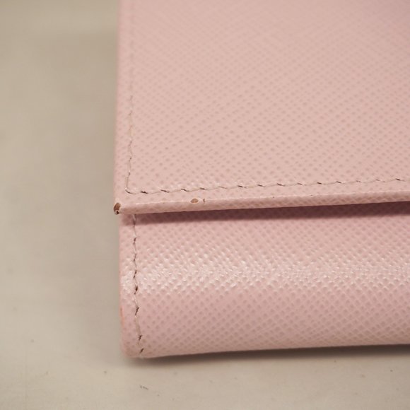 Prada Saffiano Leather Long Wallet, Pink, Women's, P1035694 - Picture 6 of 15